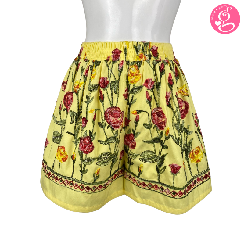 Honolulu Shorts with Multi Color Embroidered Eyelet
