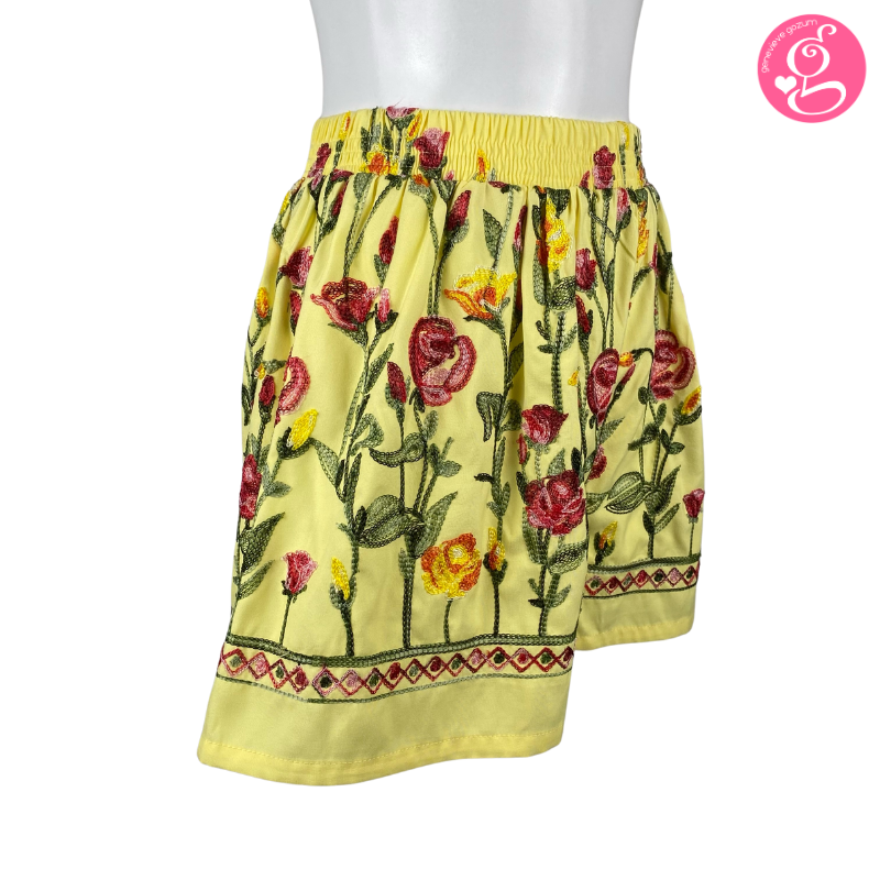 Honolulu Shorts with Multi Color Embroidered Eyelet