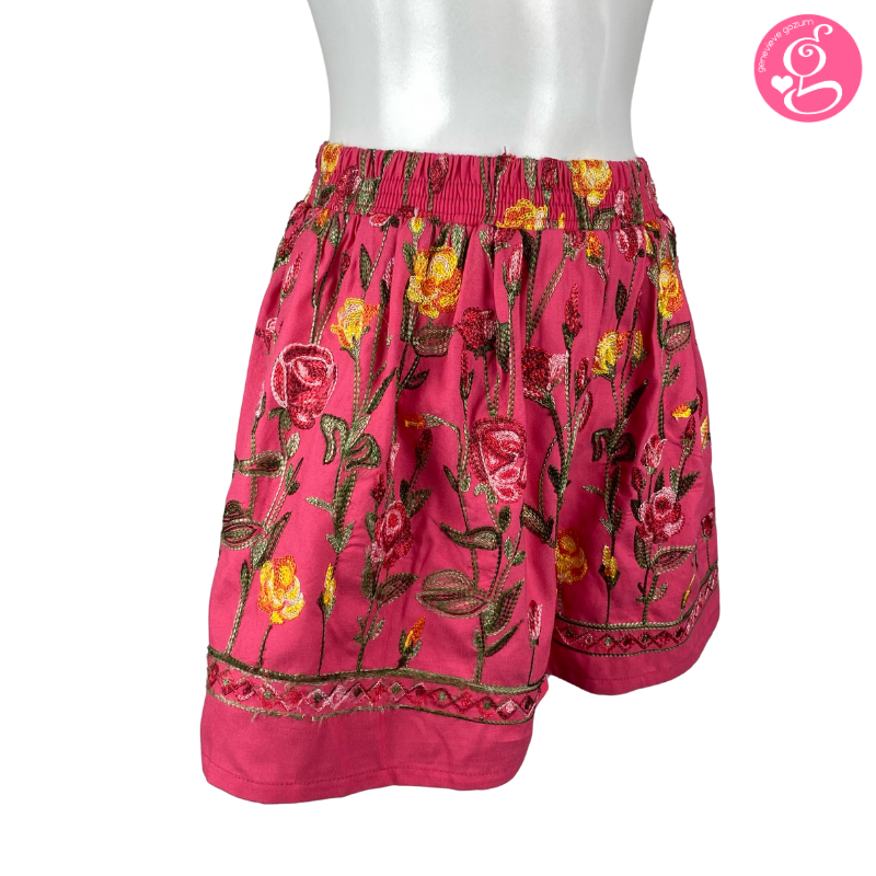 Honolulu Shorts with Multi Color Embroidered Eyelet
