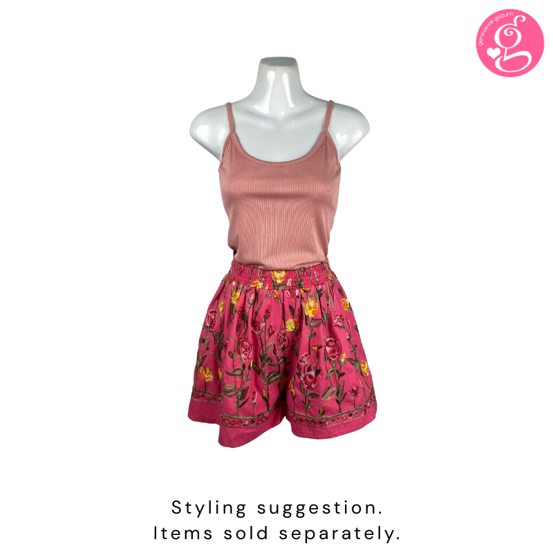 Honolulu Shorts with Multi Color Embroidered Eyelet