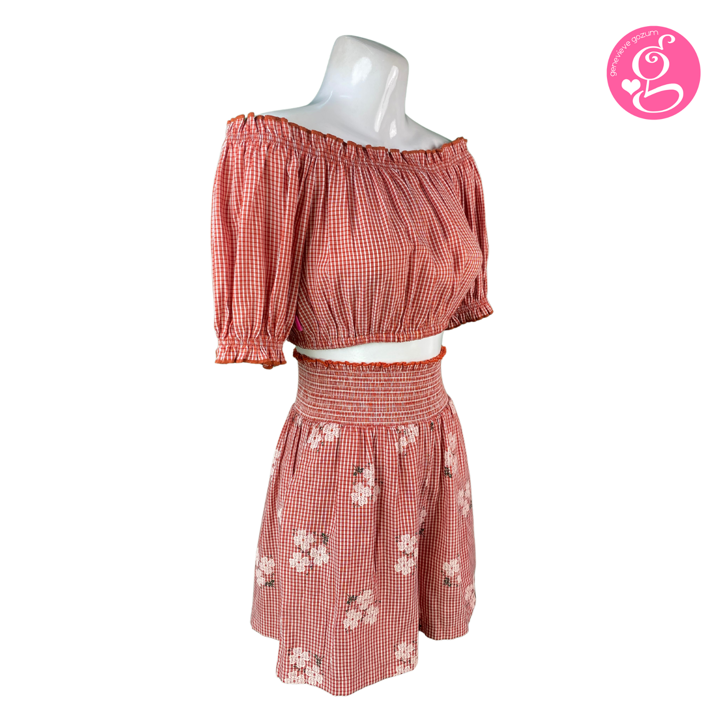 Sweet Gingham & Flowers Sabrina & Shorts Set