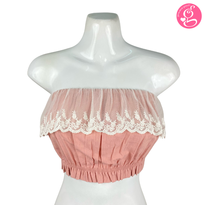 Linen Callado Lace Cropped Top