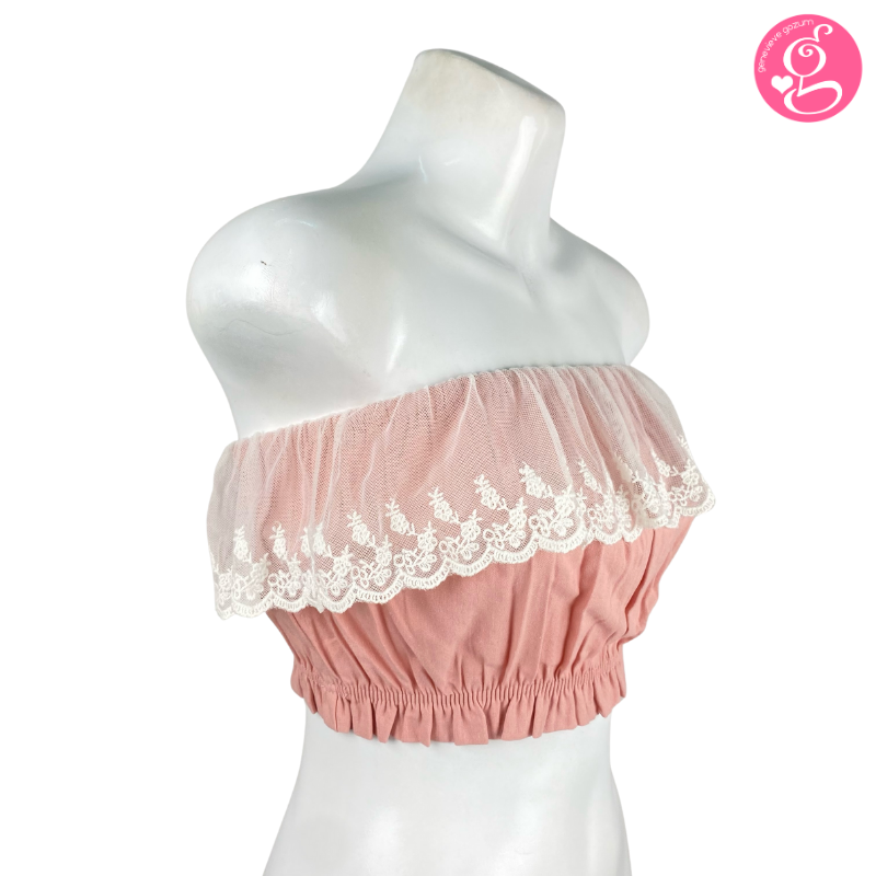 Linen Callado Lace Cropped Top