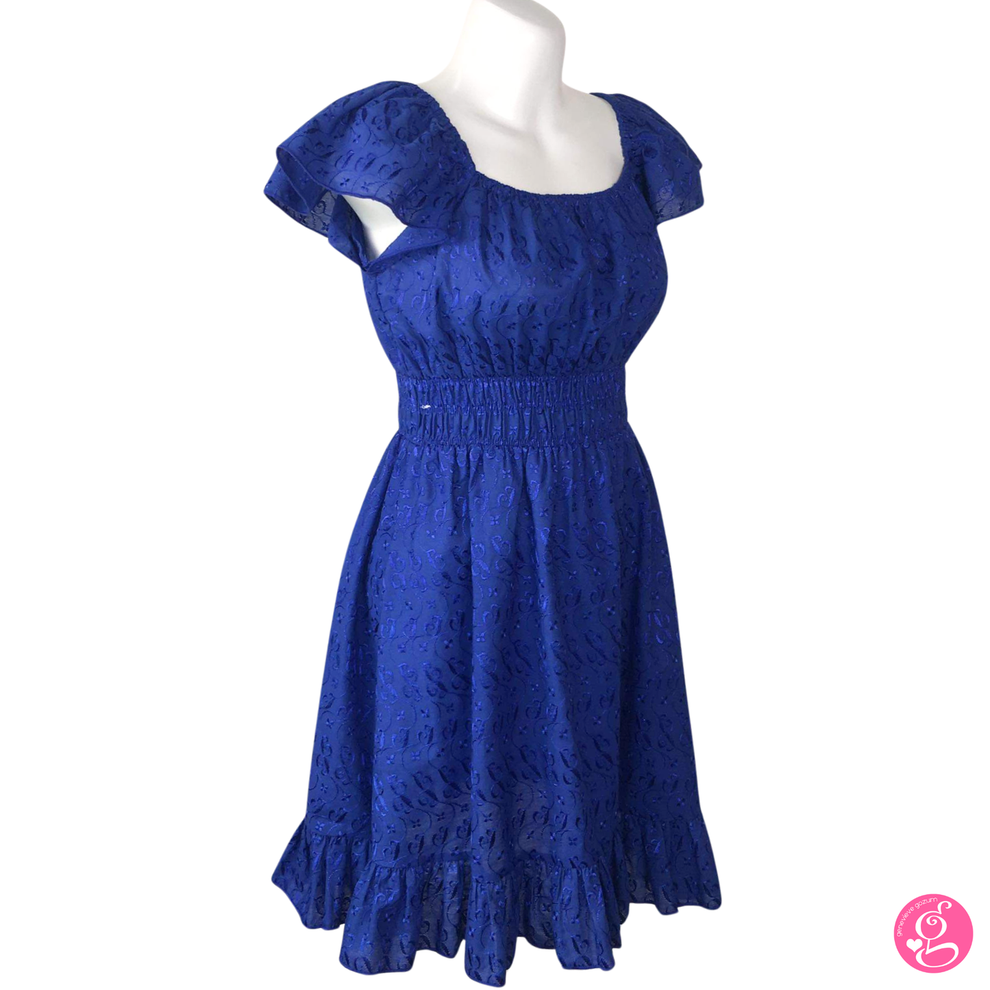 Satin Embroidery Butterfly Short Dress