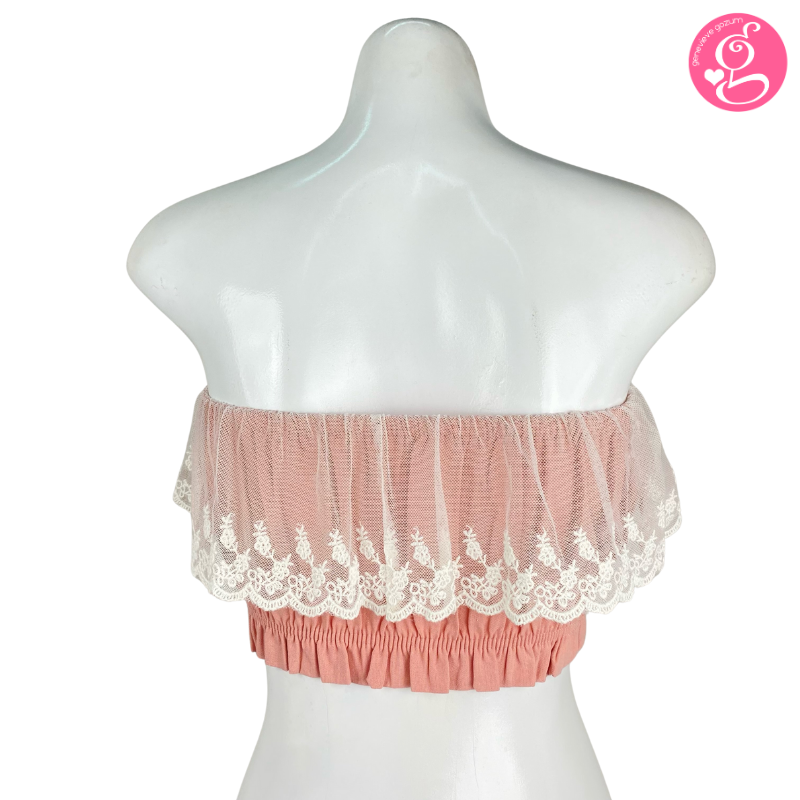 Linen Callado Lace Cropped Top