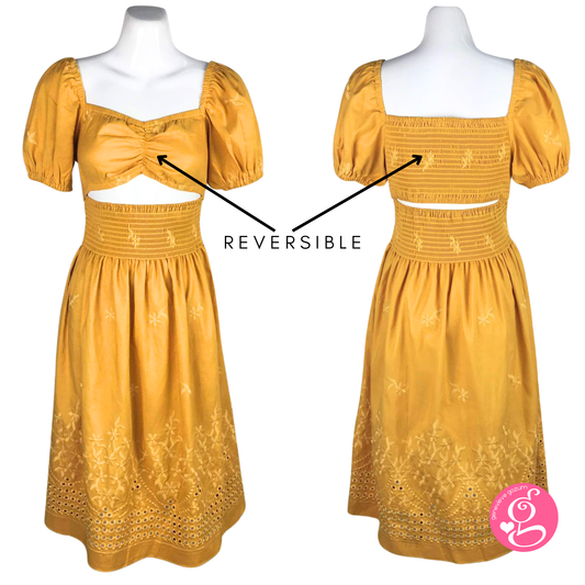 Genevieve Gozum Camilla Sweetheart Reversible Dress in Embroidered Eyelet