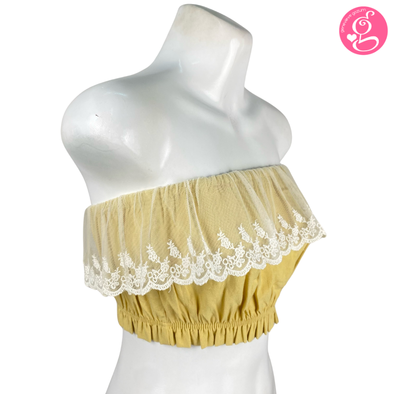 Linen Callado Lace Cropped Top