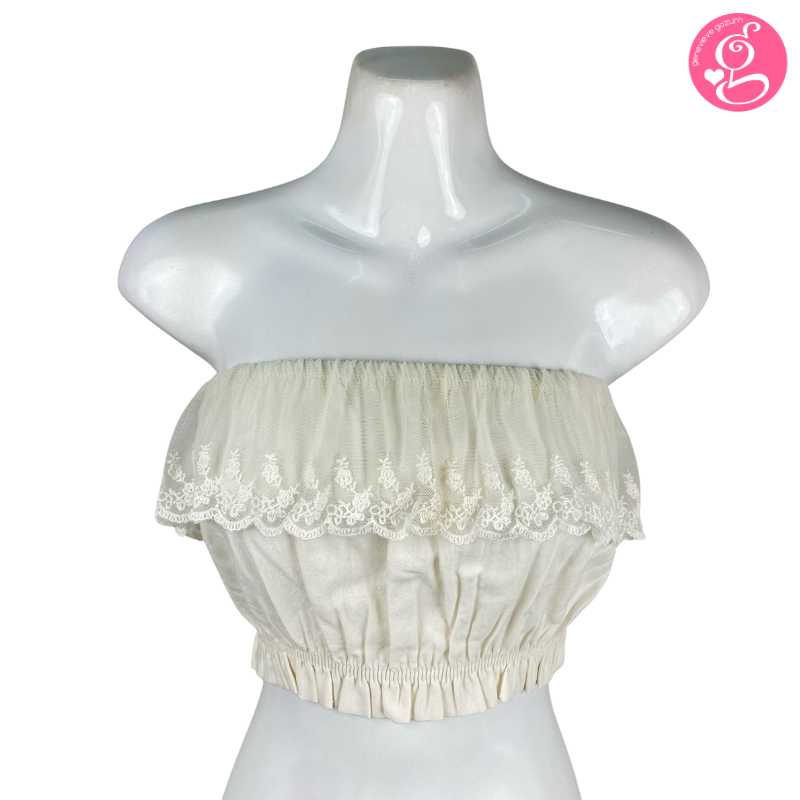 Linen Callado Lace Cropped Top