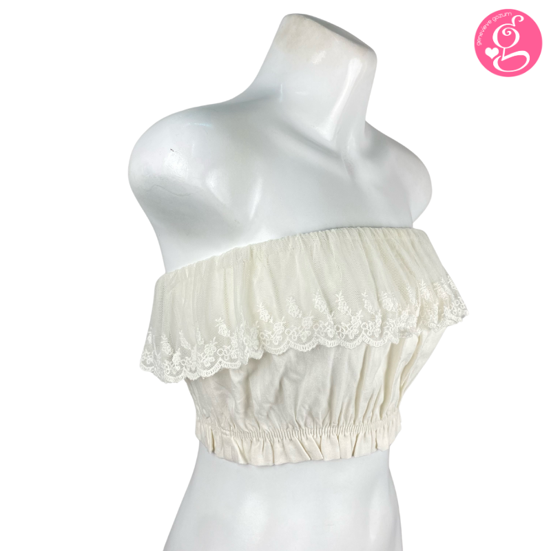 Linen Callado Lace Cropped Top