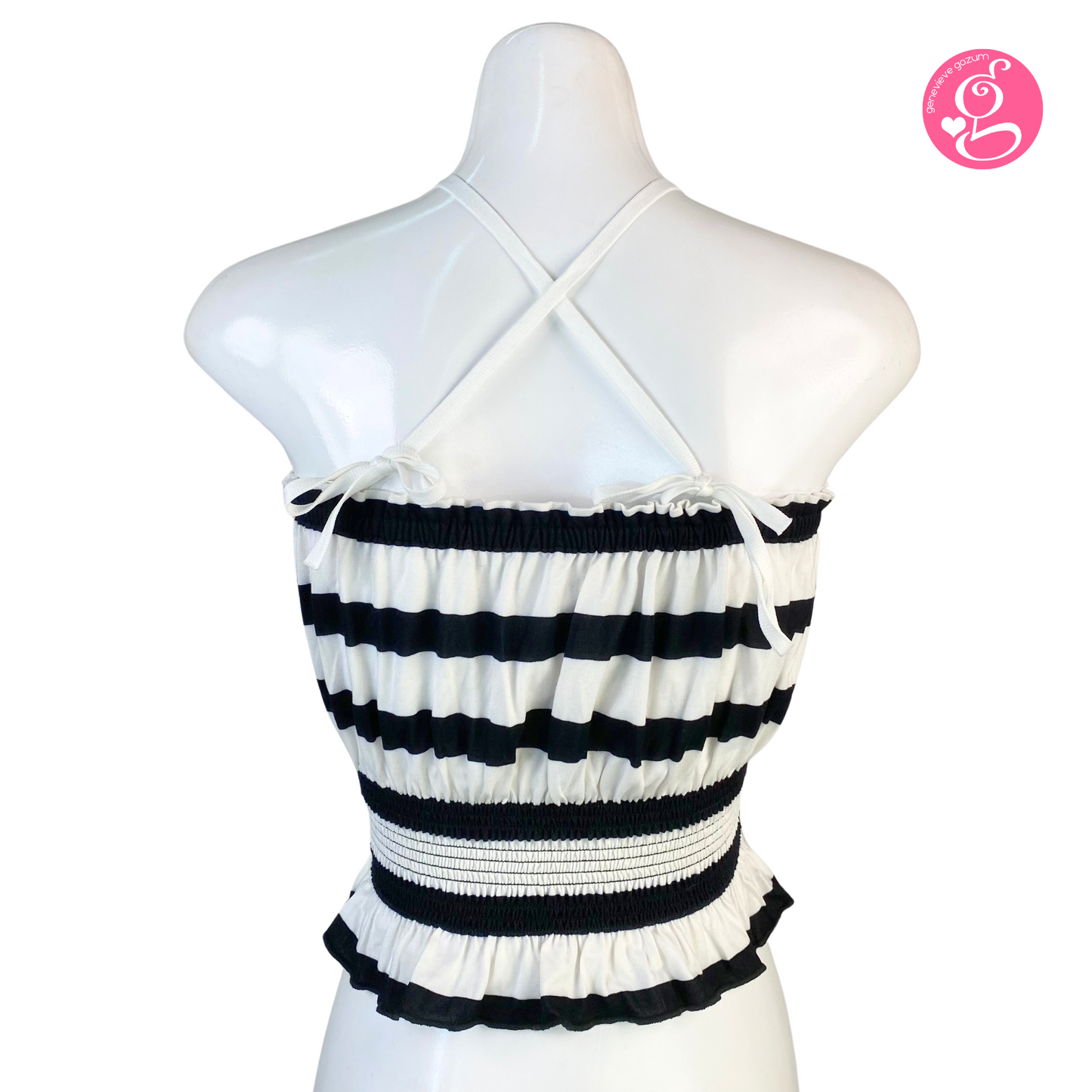 Genevieve Gozum Big Stripes Slimming Bandeau Tube Top