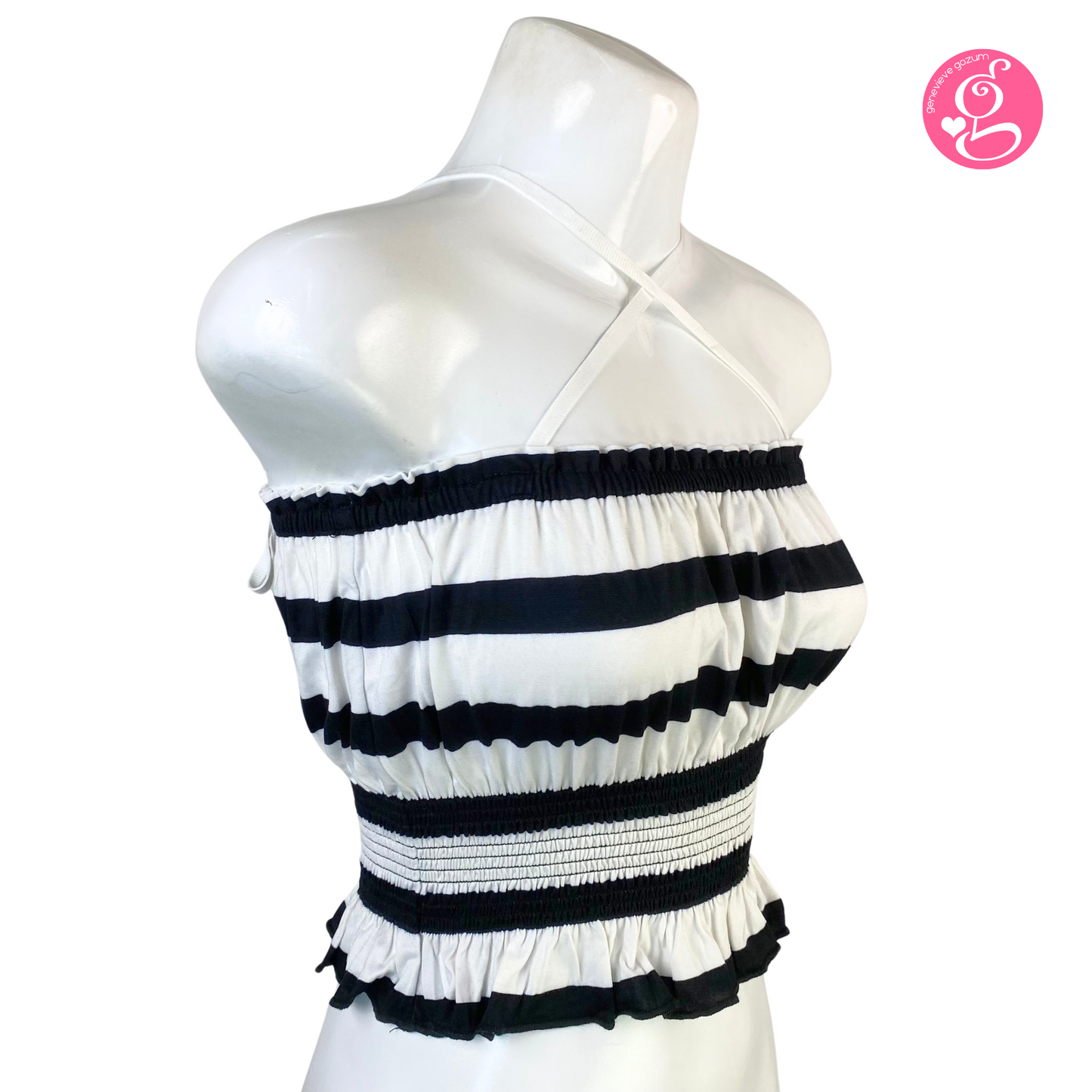 Genevieve Gozum Big Stripes Slimming Bandeau Tube Top