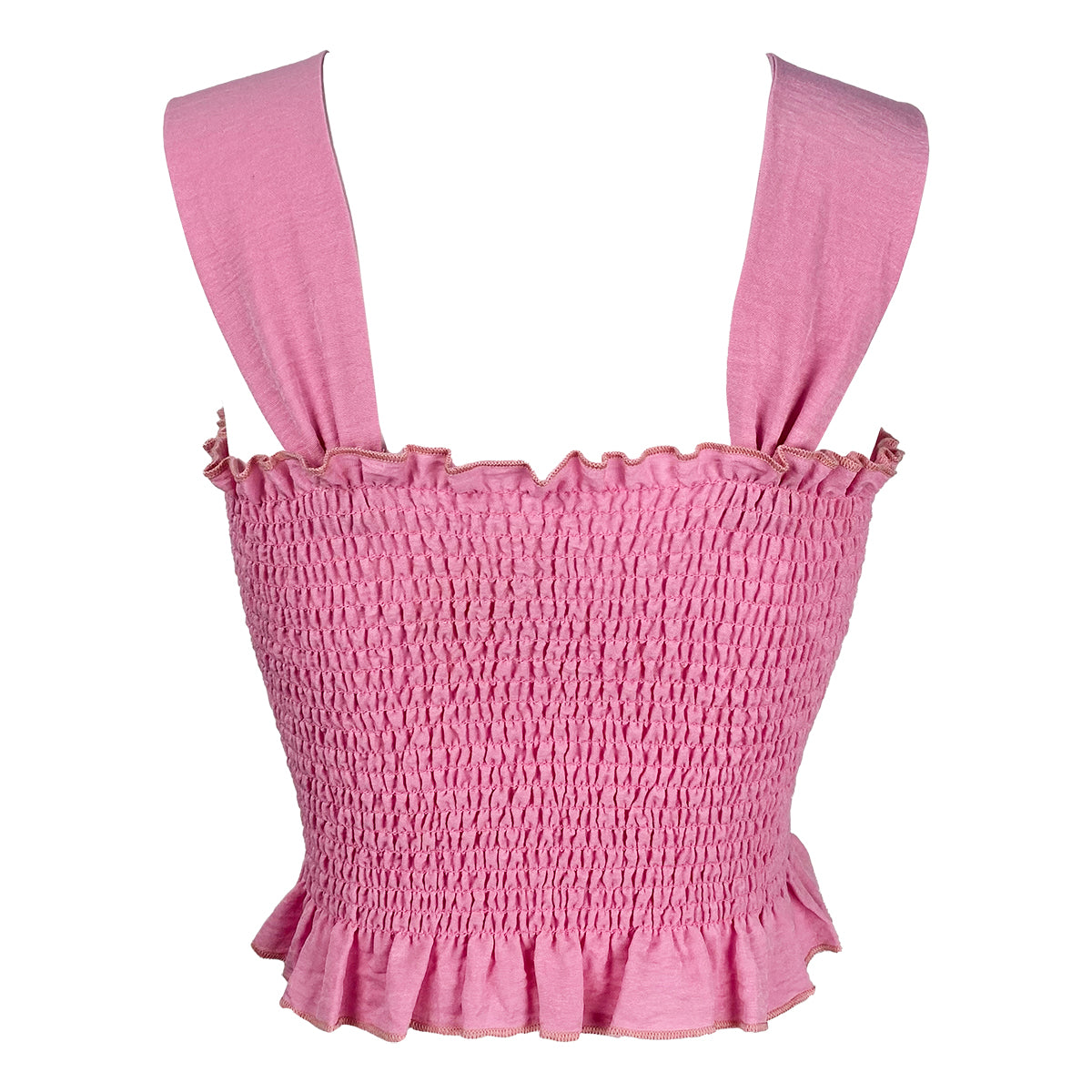Wide Strap Shirred Top