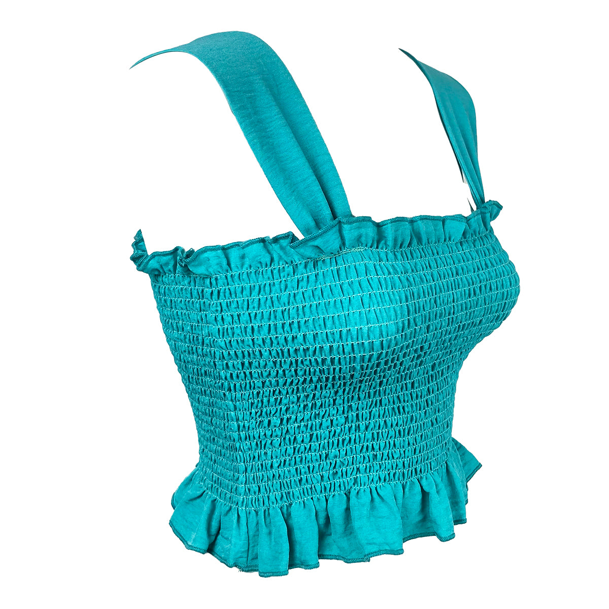 Wide Strap Shirred Top