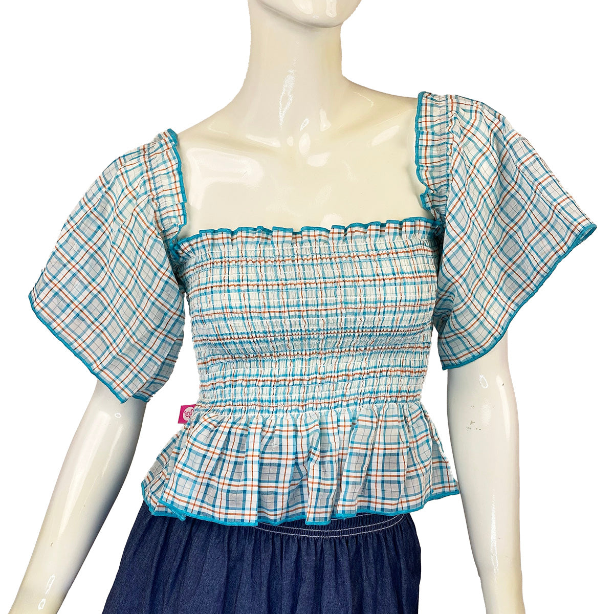 Kathleen Organic Gingham Blouse