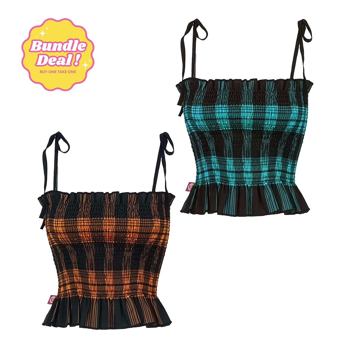 Spaghetti K Pop Gingham Tube Top