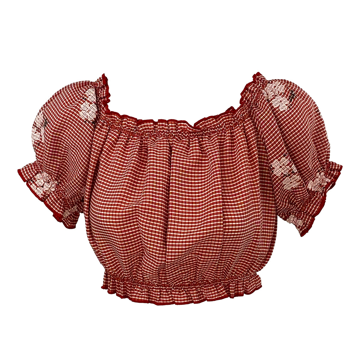 Gingham Coordinates Off Shoulder Blouse