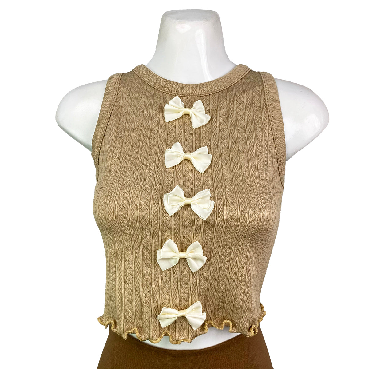 Fancy Knit 5 Bow Tank Top