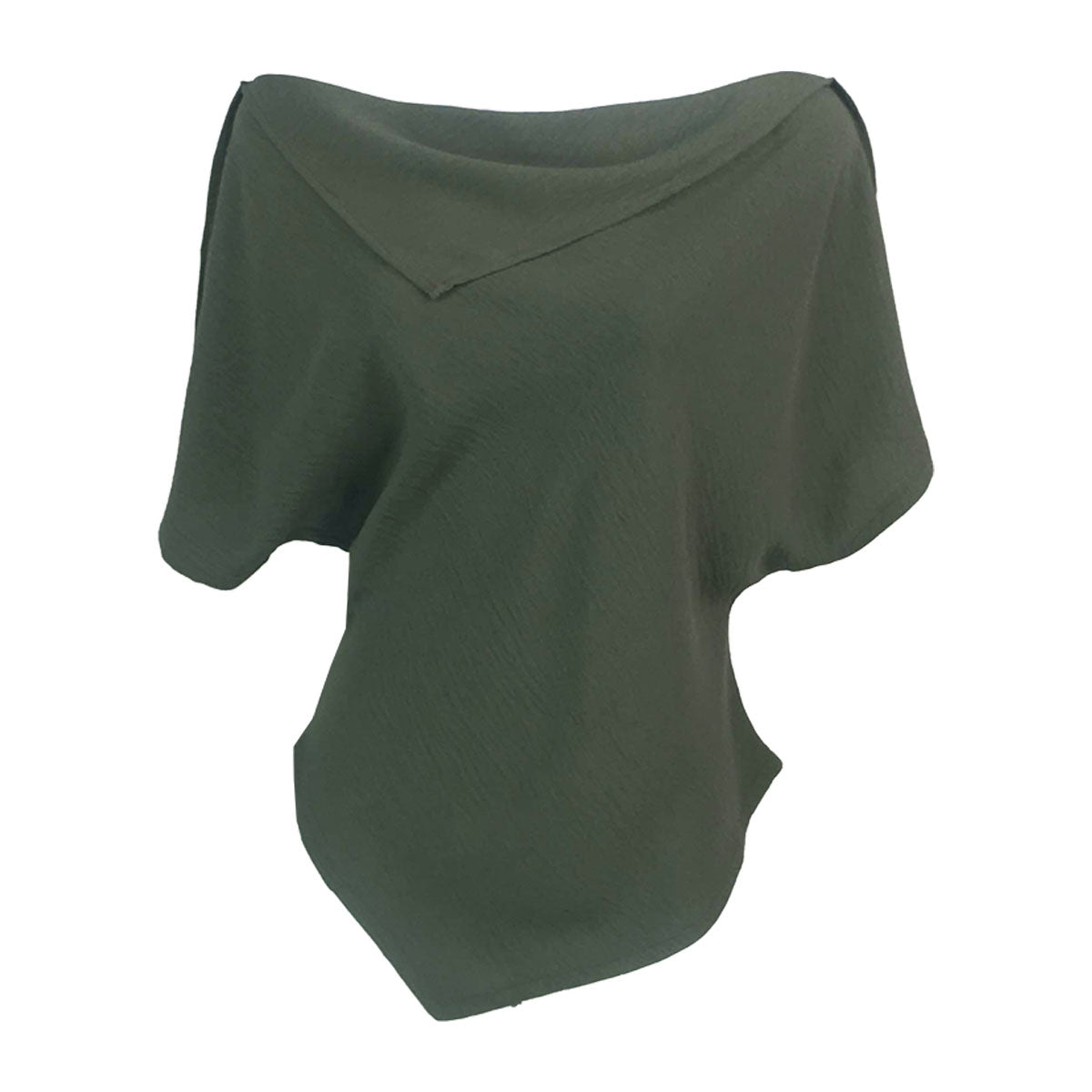 Asymmetrical Top Linen Crepe