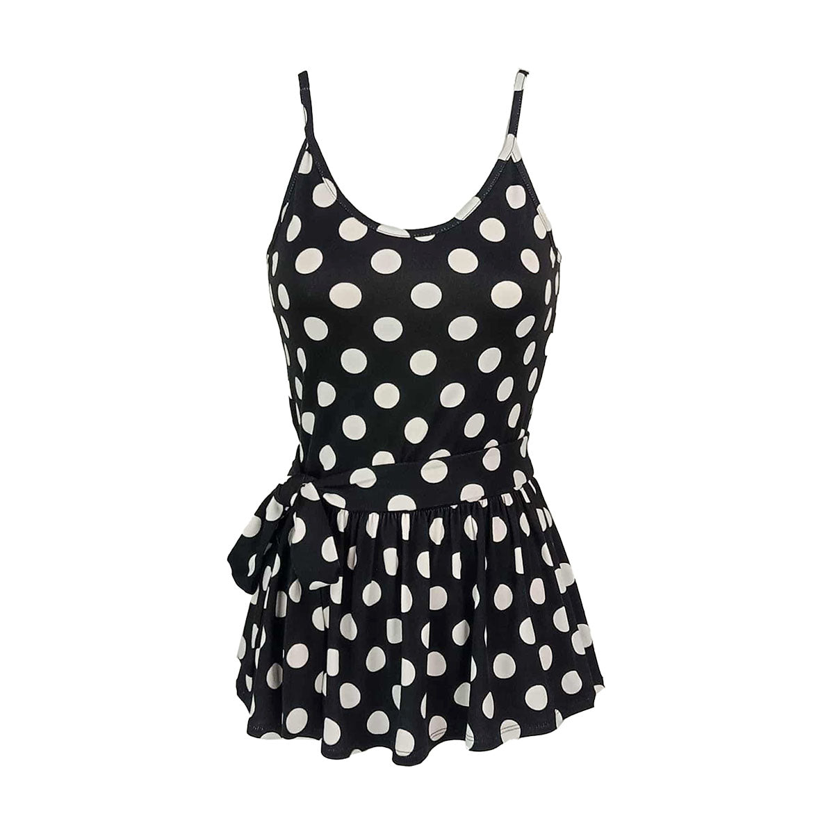 Polka and Stripes Peek A Boo Peplum Top