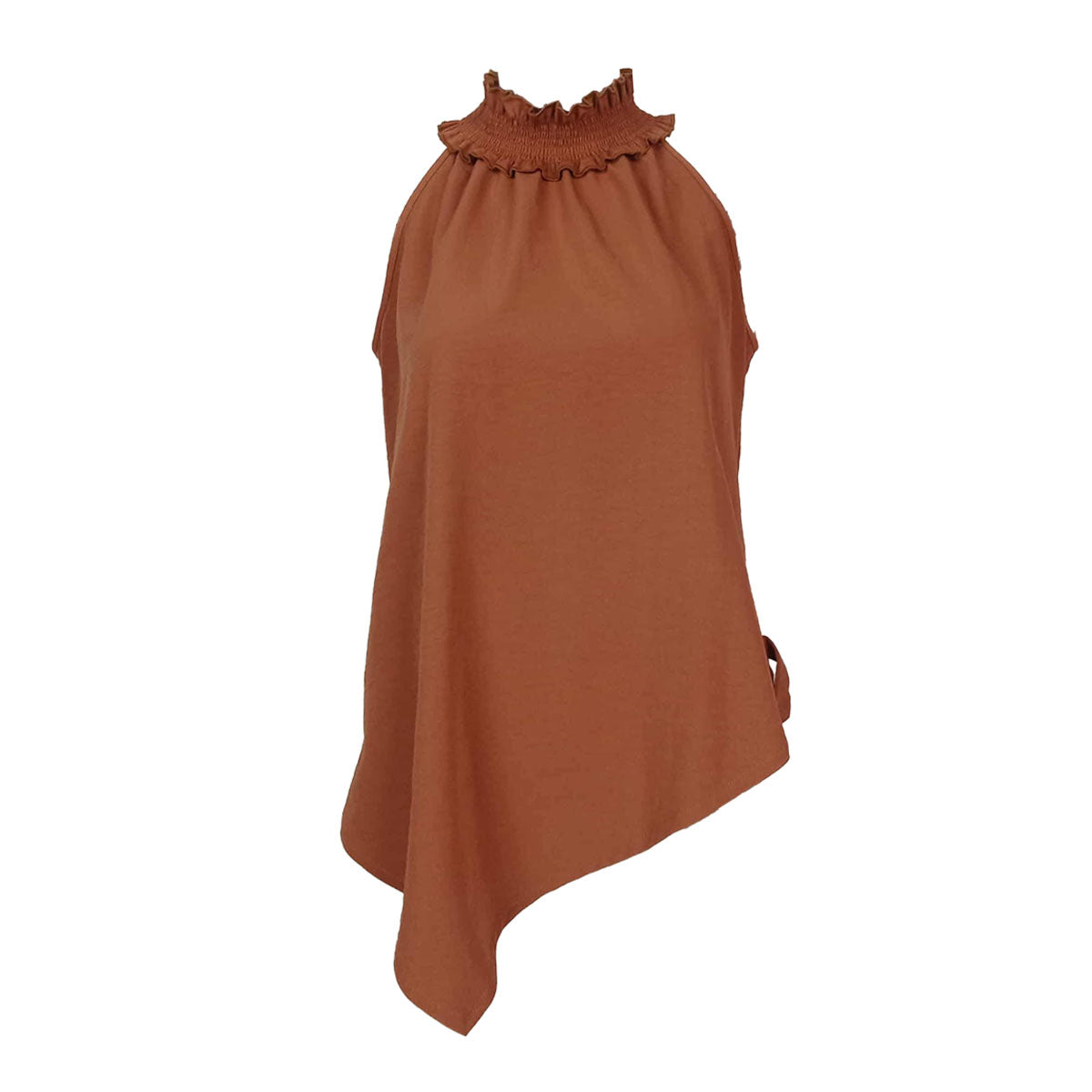 Asymmetrical Hi Neck Halter Tunic