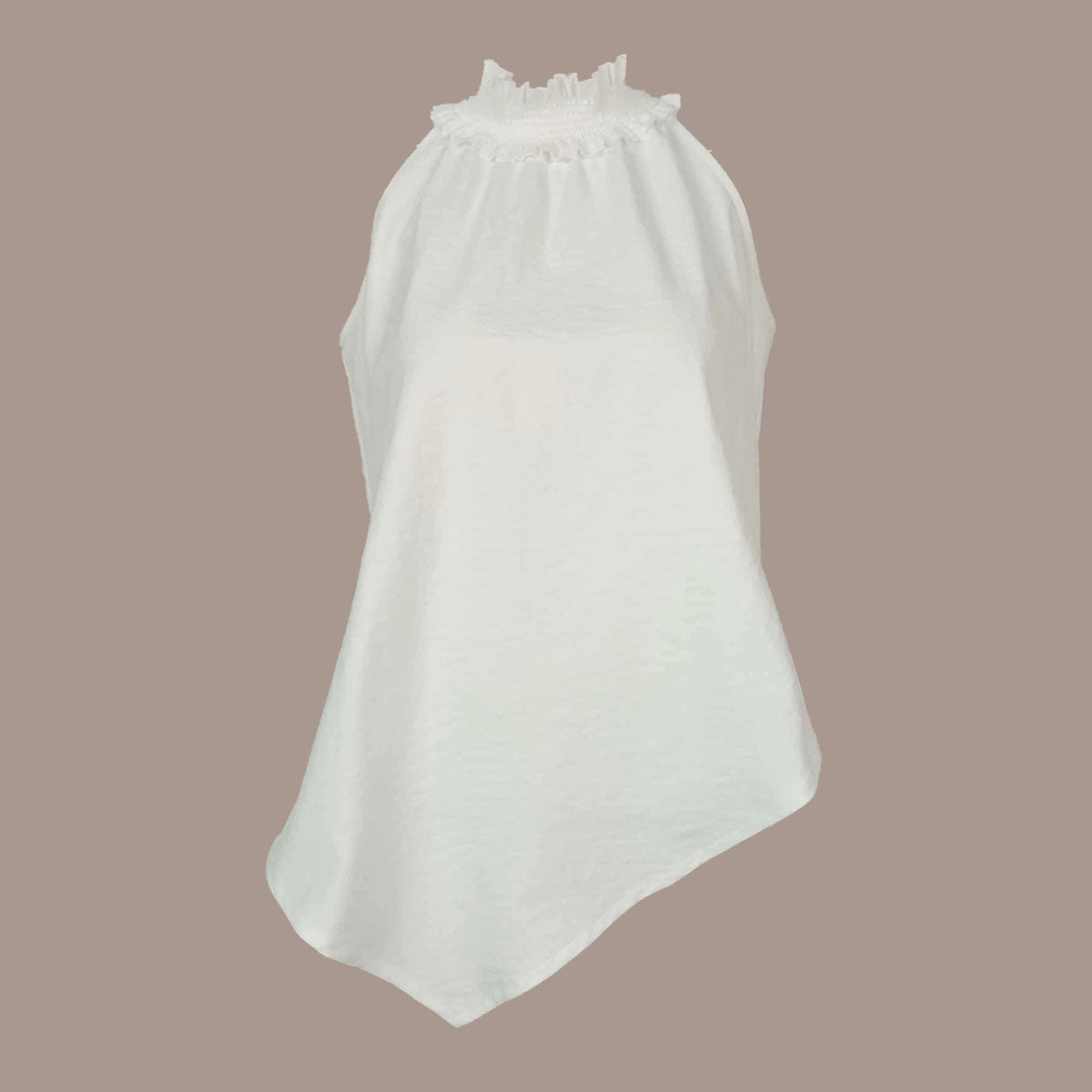 Asymmetrical Hi Neck Halter Tunic