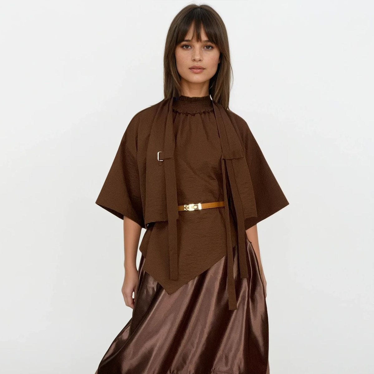 Asymmetrical Hi Neck Halter Tunic