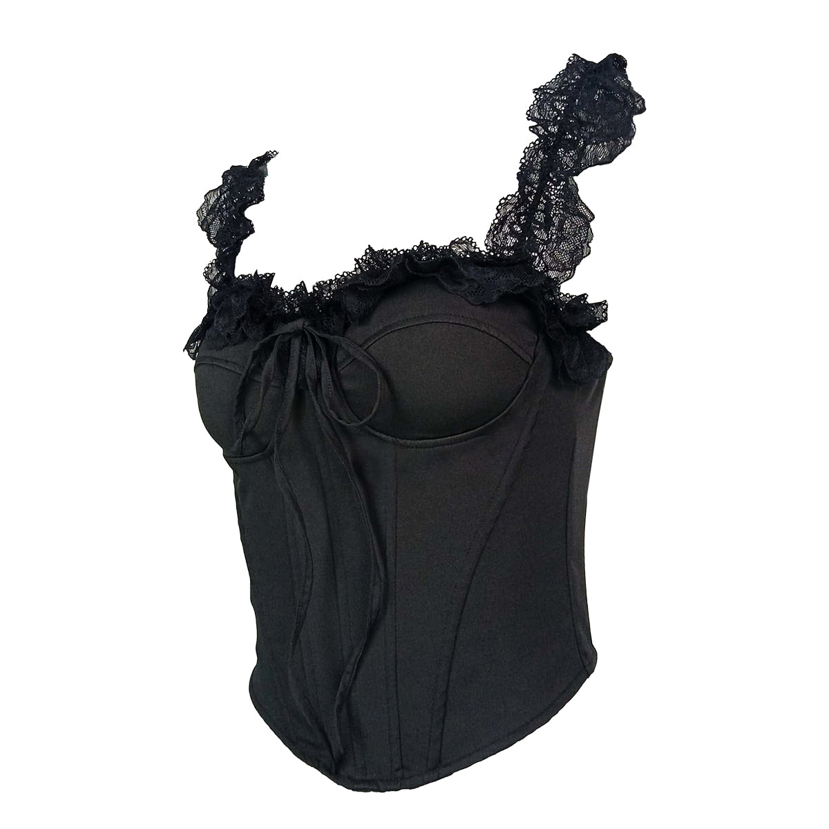 Sweet Corset with Bust Pads Ruffle Lace