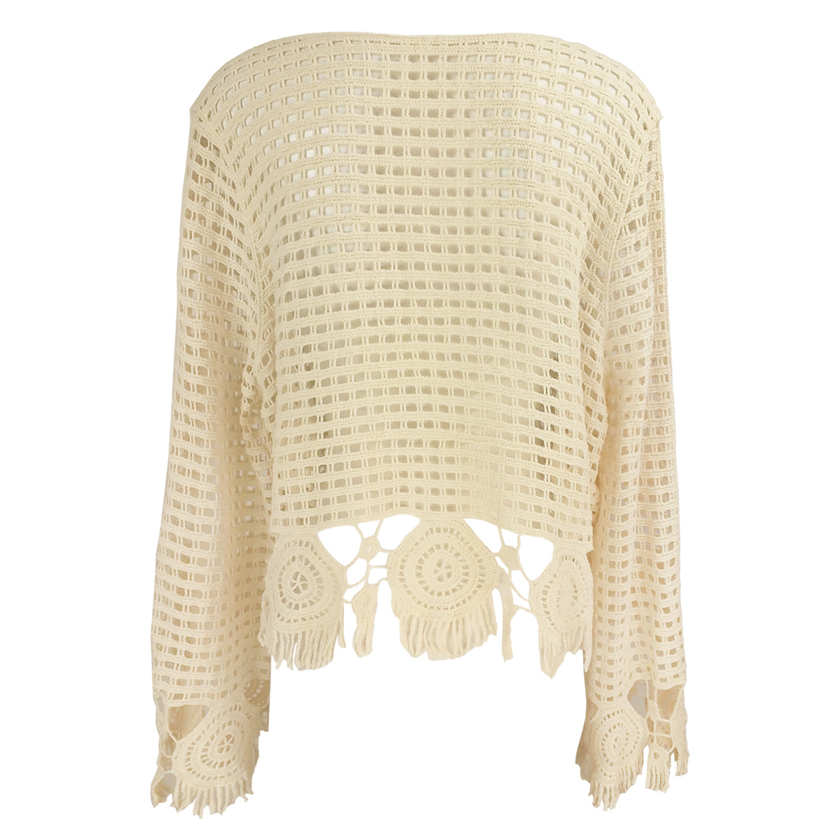 Boho Chic Long Sleeves Crochet with Fringe