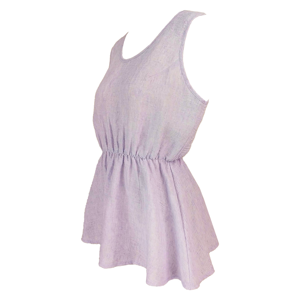 Olivia Peplum Pull-Over Textured Chambray
