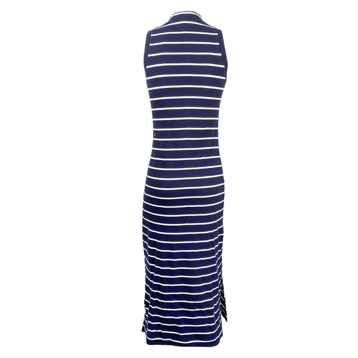 Nautical Stripes Bodycon Halter with Sexy Side Slits Dress