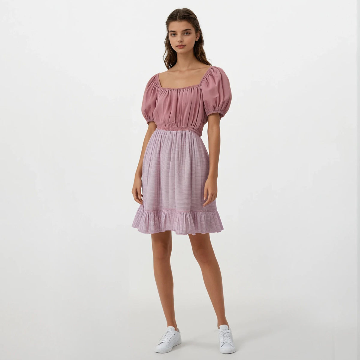 Margaux Mix Fancy Knit Crepe Square Neck