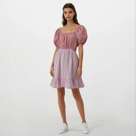 Margaux Mix Fancy Knit Crepe Square Neck