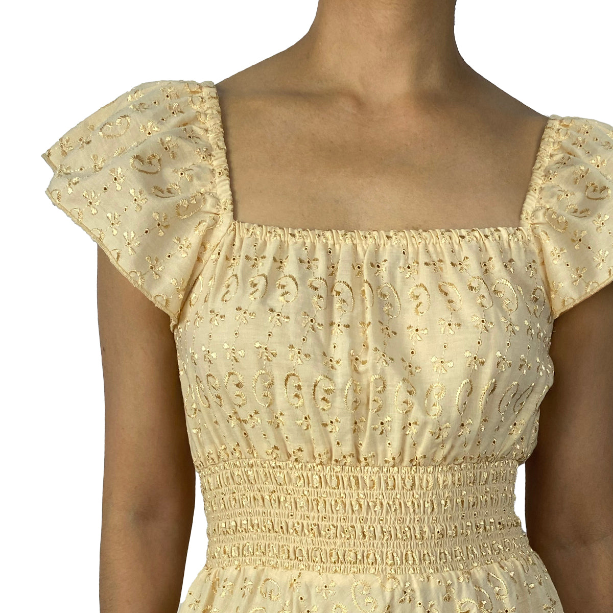 Satin Embroidery Butterfly Short Dress