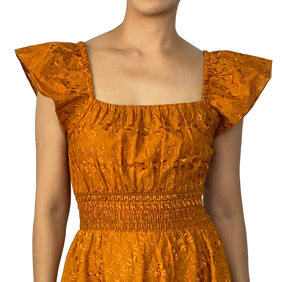 Satin Embroidery Butterfly Short Dress