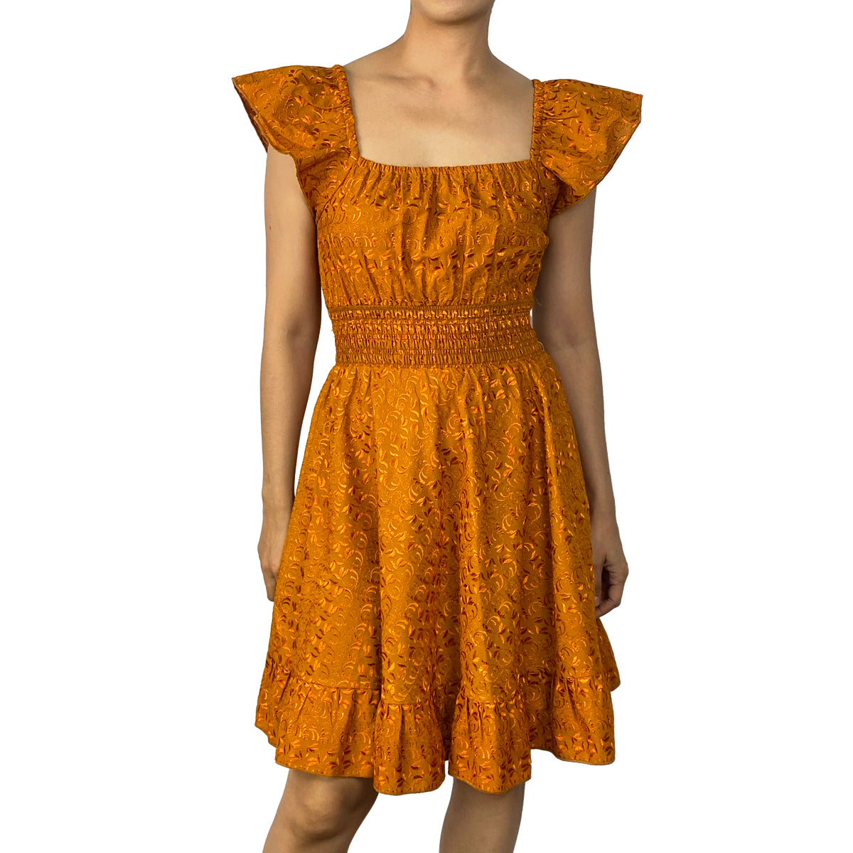 Satin Embroidery Butterfly Short Dress
