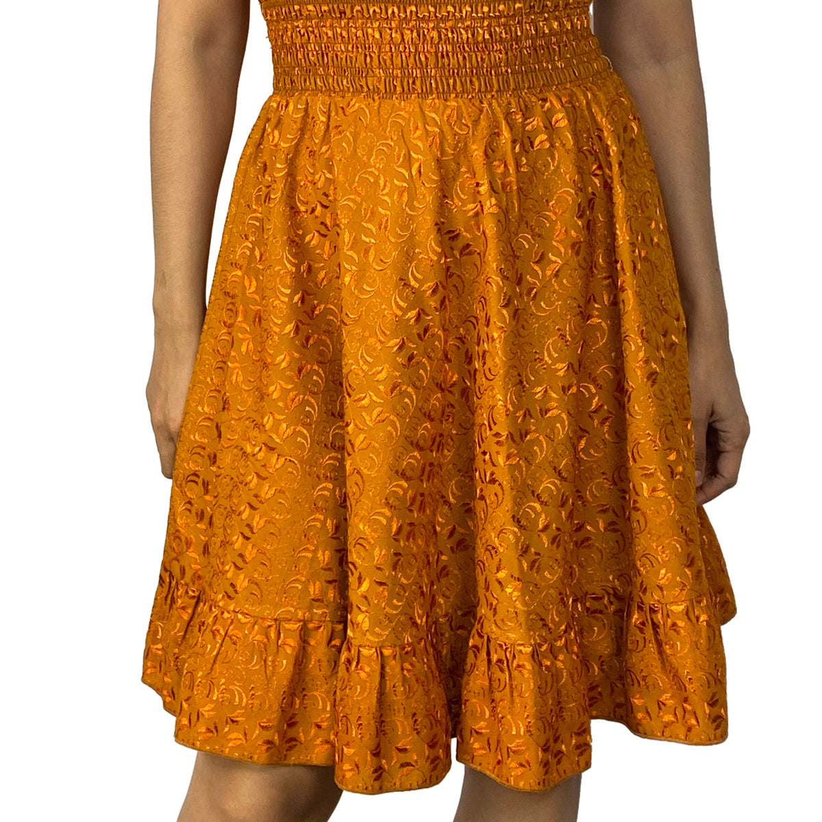 Satin Embroidery Butterfly Short Dress