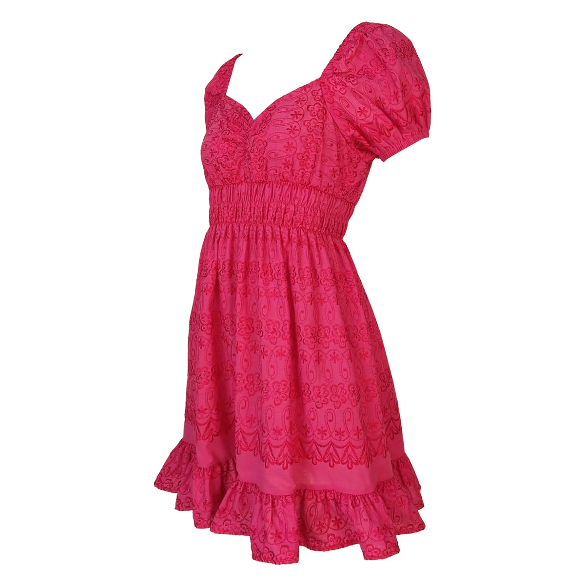 Satin Embroidery Sweetheart Short Dress