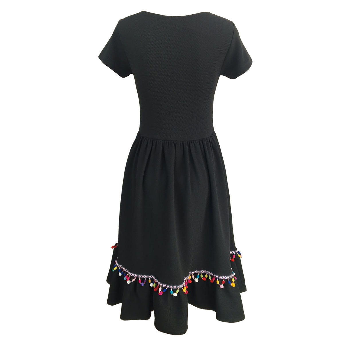 Esmeralda Square Neck with Trims Midi Dress