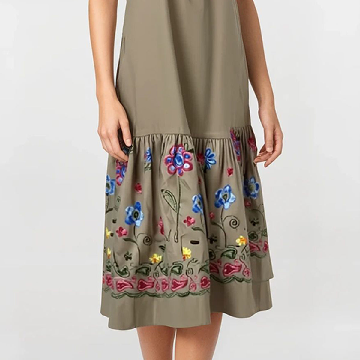 English Garden Embroidery Halter Dress