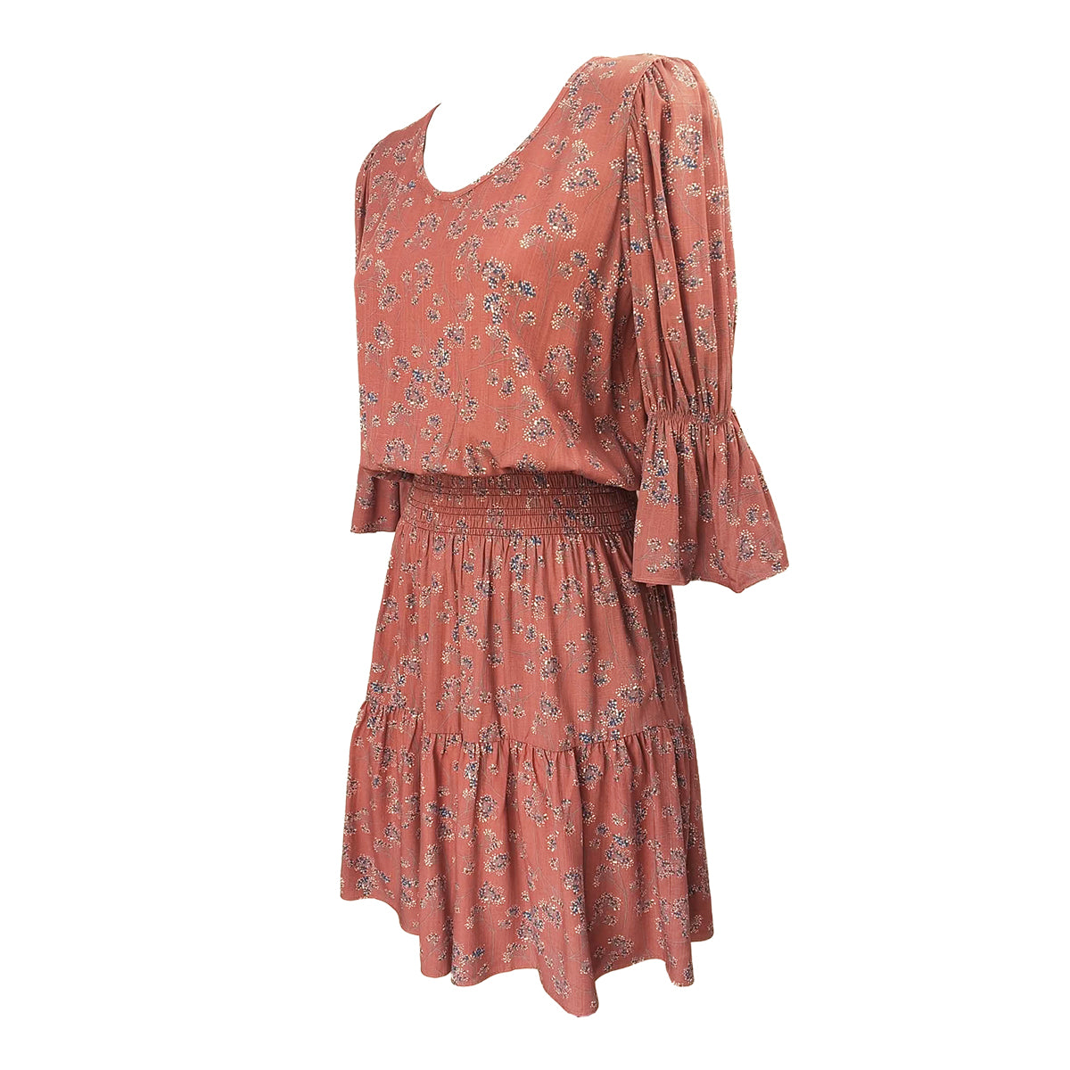 Puffy Middle Sleeves Knee Length Dress