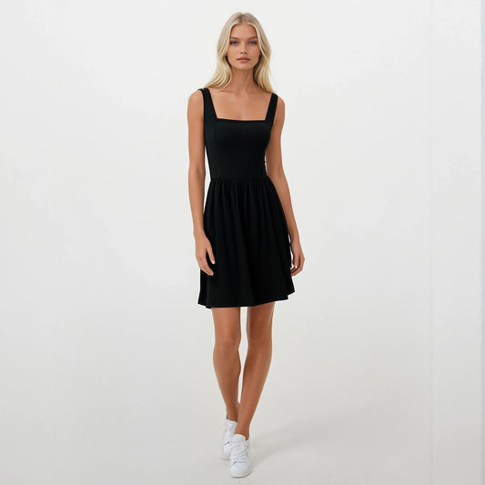 Scarlet Square Neck Knee Length Dress