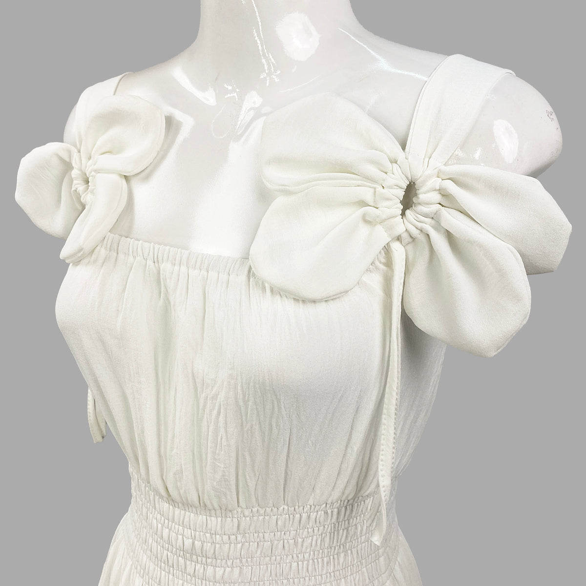 Soft Textured Linen Four Petal Sofia Maxi Dress