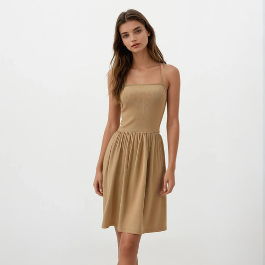Victoria Square Neck Halter Dress