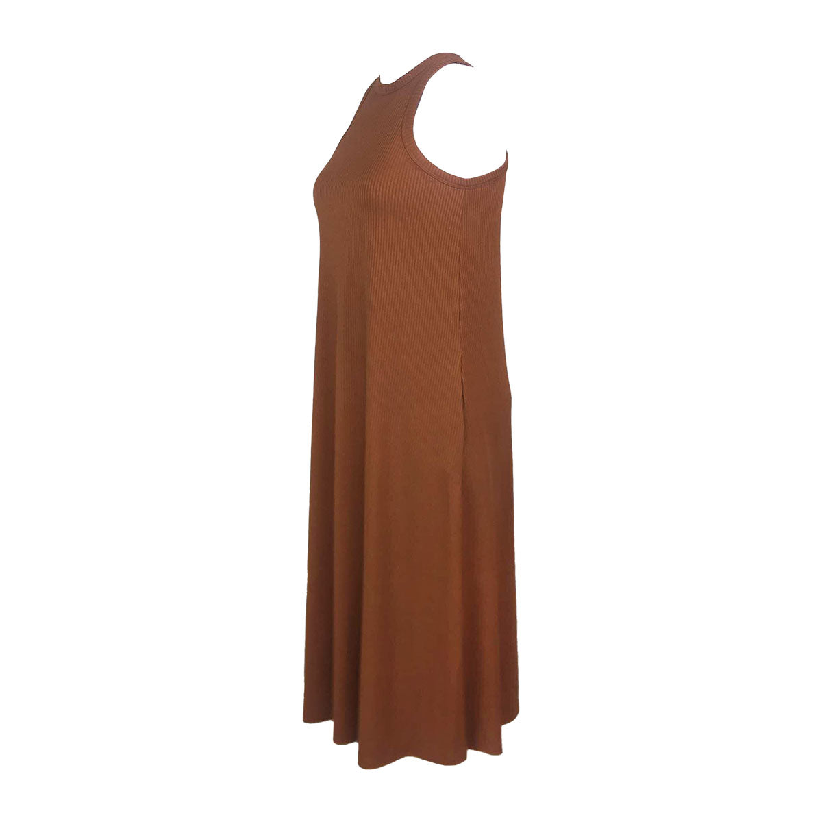 Hillary Halter Sleeveless Midi Dress with Bust Pads