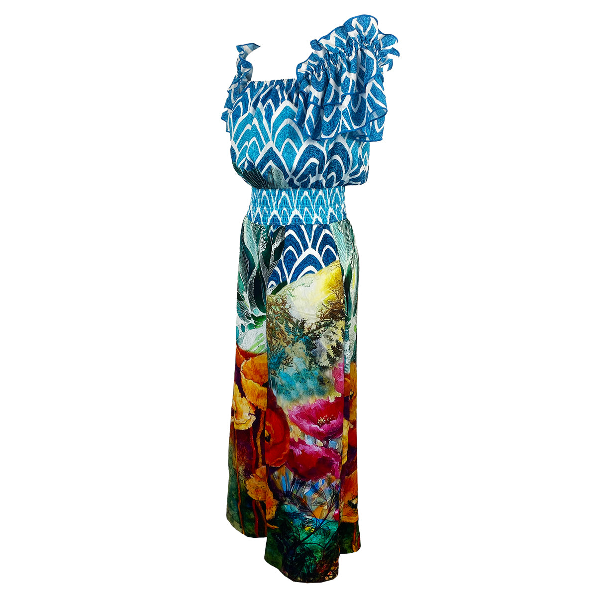 Luna Ruffles Sleeves Printed Jumpsuit