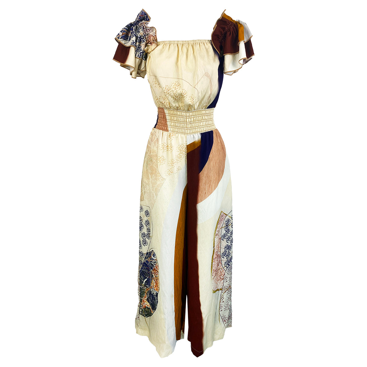 Luna Ruffles Sleeves Printed Jumpsuit