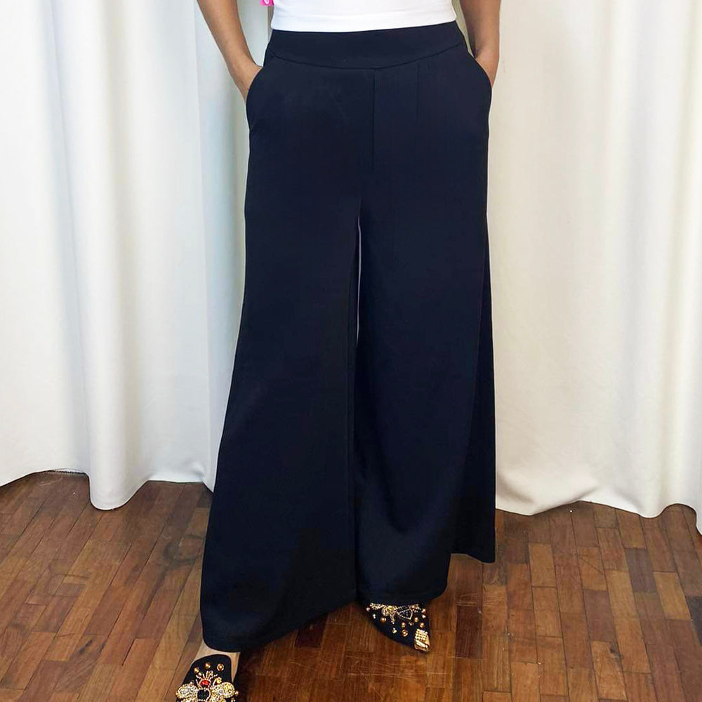 Classic Waisted Wide Leg Pants