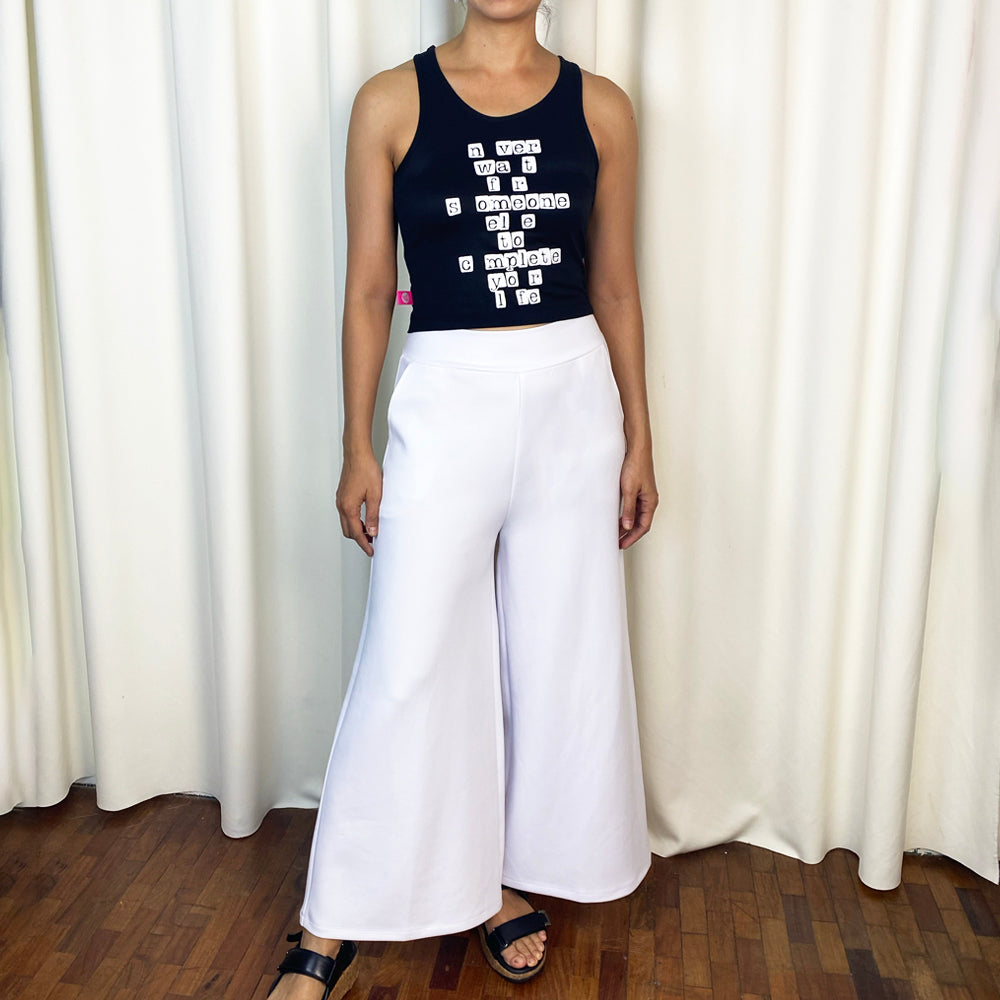 Classic Waisted Wide Leg Pants