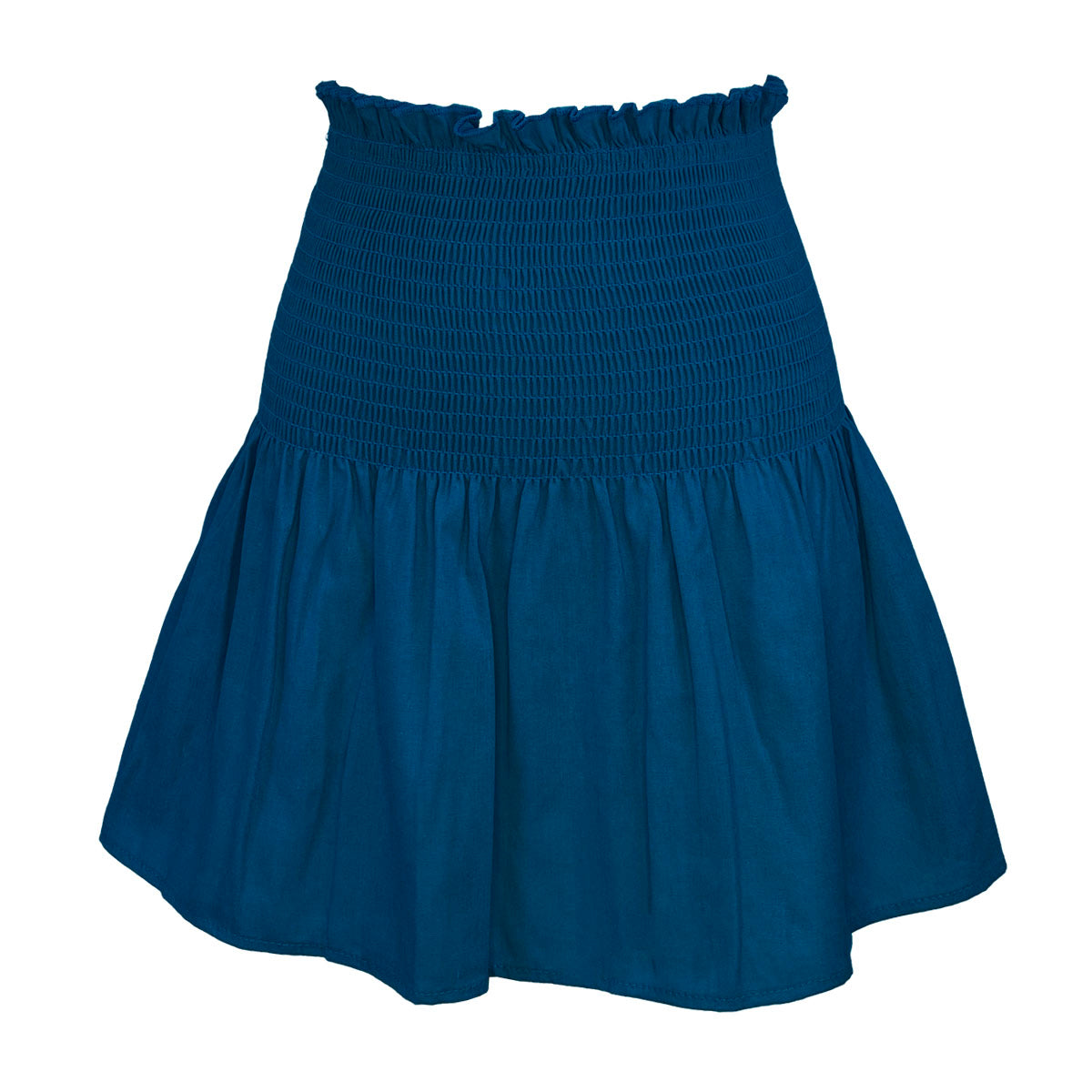 Cotton Linen Smocking Mini Skirt