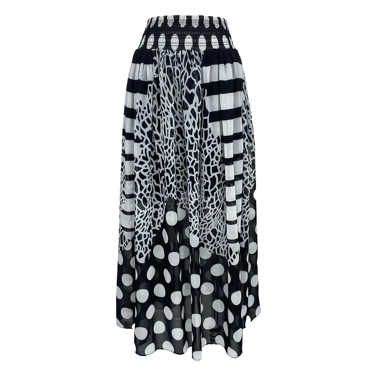Frill Black and White Maxi Skirt